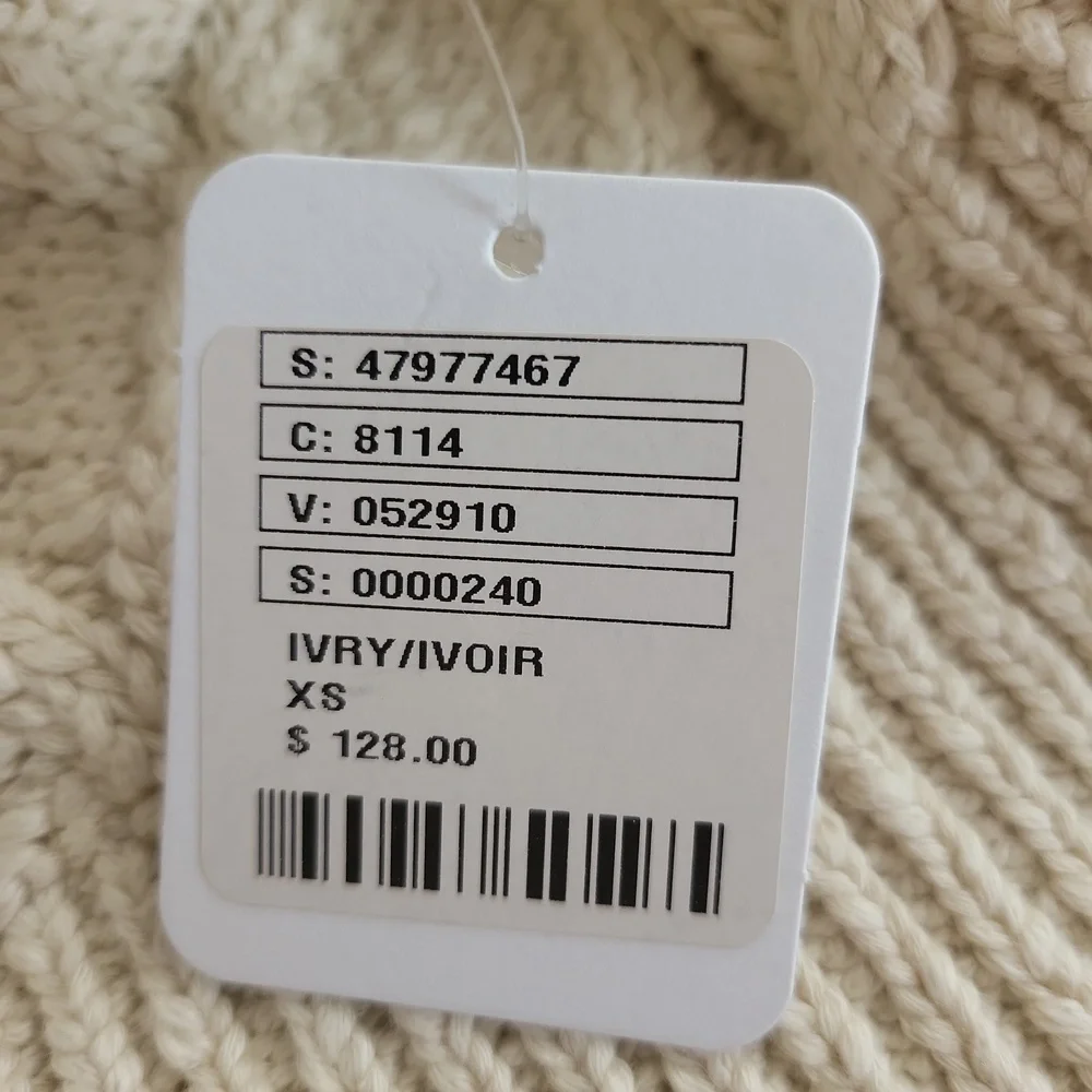 Free People Ivory Cropped Parfait Dolman Sleeve Mock Neck Sweater Size XS NWT - Picture 8 of 9